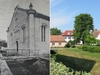 Foto č.7 - Židovská synagoga (vlevo) a dnešní pohled týmž směrem (vpravo)